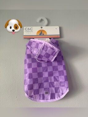 C&C California Lavender and Purple Checkerboard Pet Raincoat